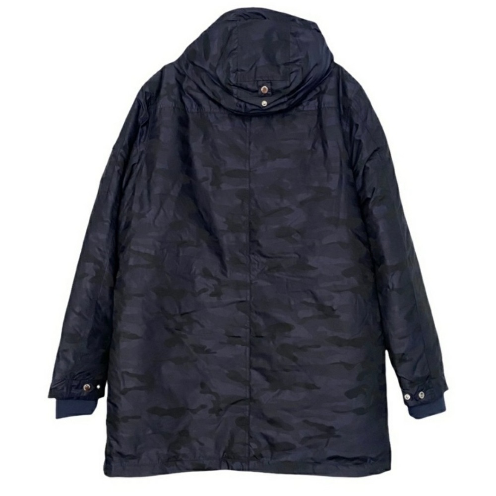 💙Slate & Stone Long Hooded Parka Coat Blue Black Camo Size L - Picture 4 of 15